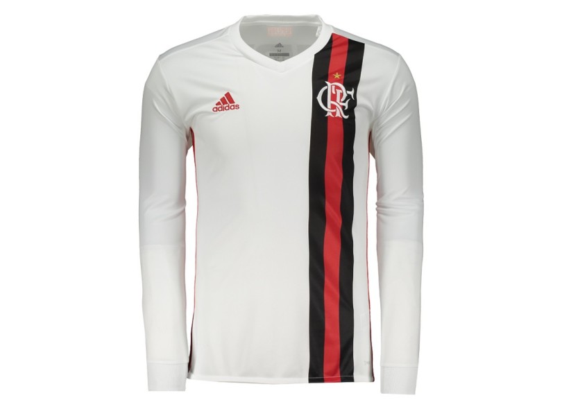 Camisa Torcedor Manga Longa Flamengo II 2017/18 Sem Número Adidas