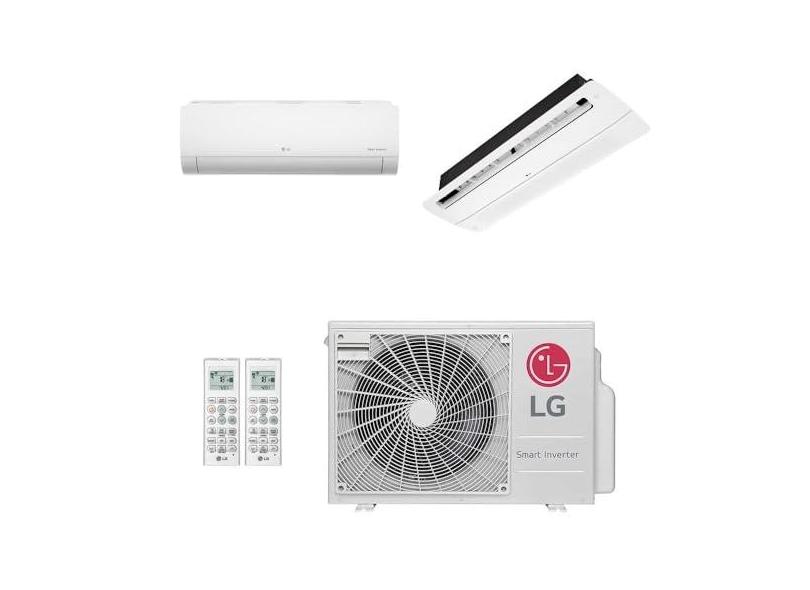 Ar-Condicionado Multi Split Inverter LG 18.000 (1x Evap HW 9.000 + 1x Evap Cassete 1 Via 12.000) Quente/Frio 220V