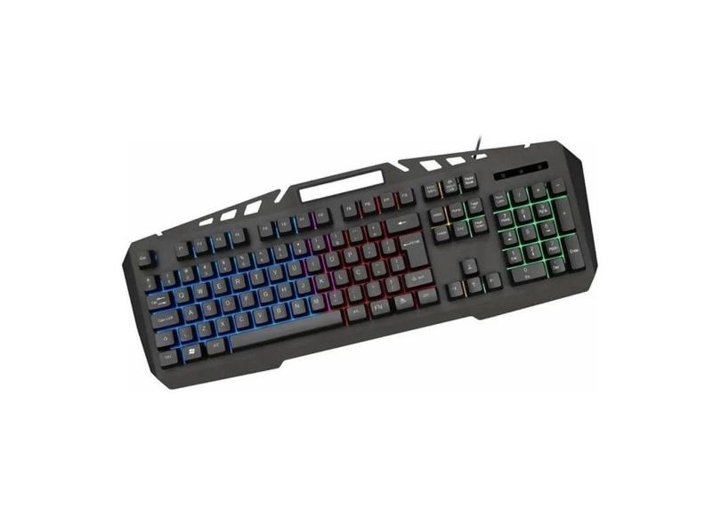 Teclado Gamer para Jogos Semi Mecânico com Leds Coloridos RGB BS 1202 Teclado para Computador Gamer