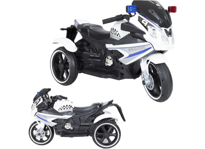 Mini Moto Elétrica Infantil Motorizado 12V Brinquedo Criança 25kg Polícia Touring