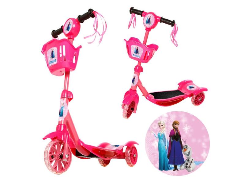 Patinete Frozen Para Crianças Scooter 3 Rodas Brinquedo