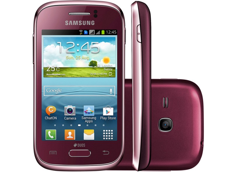 Smartphone Samsung Galaxy Young Duos TV GT-S6313T Câmera 3,0 MP Desbloqueado 2 Chips 4 GB Android 4.1 (Jelly Bean) 3G Wi-Fi