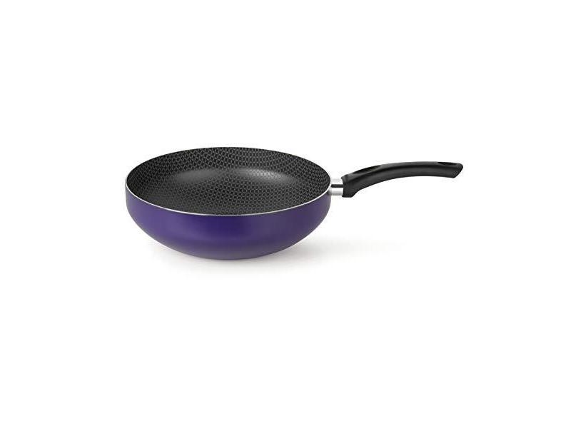 Frigideira Wok 28 Centímetros com Cabo Violeta Aluminio Antiaderente Linha Color Multiflon