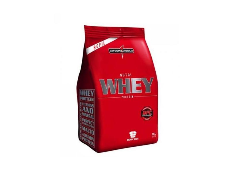 Nutri Whey Protein Refil 907g Morango Integralmédica Integralmed