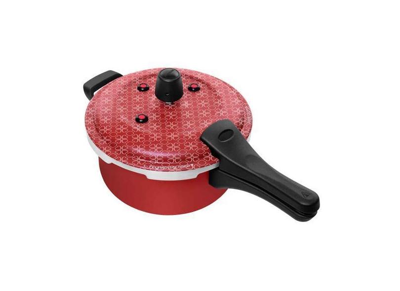 Panela De Pressão Antiaderente Fecho Externo 3 Litros Vermelho Patolux