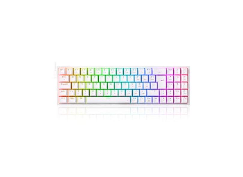 TECLADO MECANICO GAMER POLLUX RGB BRANCO SWITCH RED