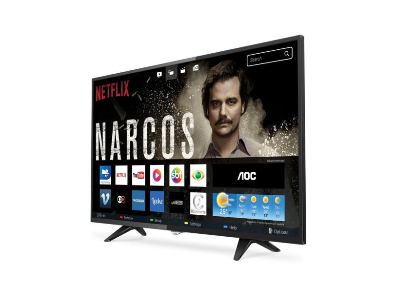 Smart TV TV LED 43 " AOC Full Netflix LE43S5977 3 HDMI