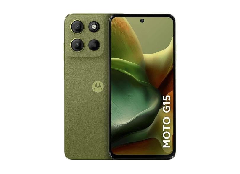 Smartphone Motorola Moto G15 256GB - Verde, 12GB Ram Boost, Câmera 50MP, Selfie 8MP e Tela 6,7&quot;