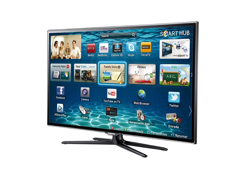 TV LED 55" Smart TV Samsung 3D Full HD Conversor Digital Integrado UN55ES6500