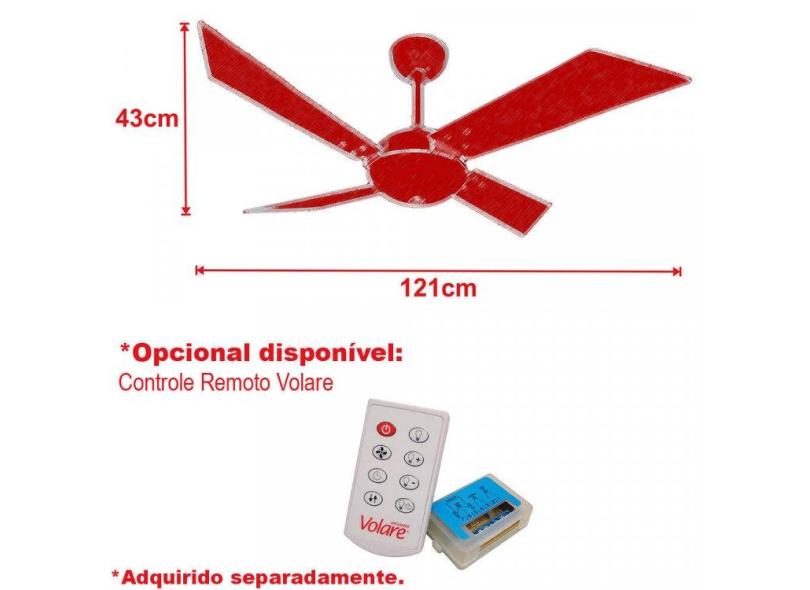 Ventilador De Teto 4 Pás Tech Office Premium Volare /Tabaco