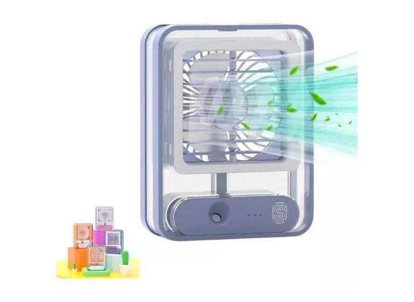Ventilador Abajur Portátil Umidificador LED USB