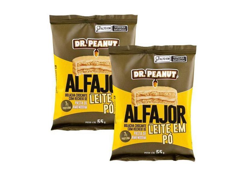 Kit 2x Alfajor Com Whey Protein - 55g cada - Todos Sabores - Dr Peanut