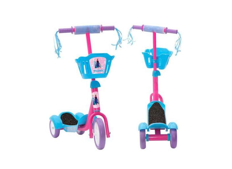 Patinete 3 Rodas Infantil Cesta Frozen 20Kg Para Crianças