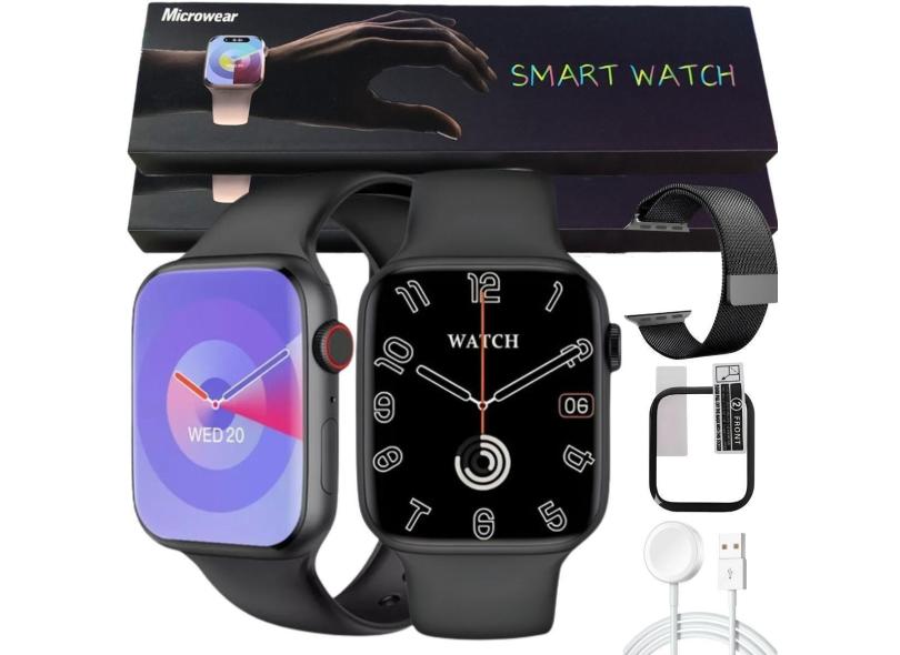 Relógio Smartwatch W29s Kit C/Pulseira e Pelicula Extra Original Android iOS Microwear Gps Nfc Nf-Unissex