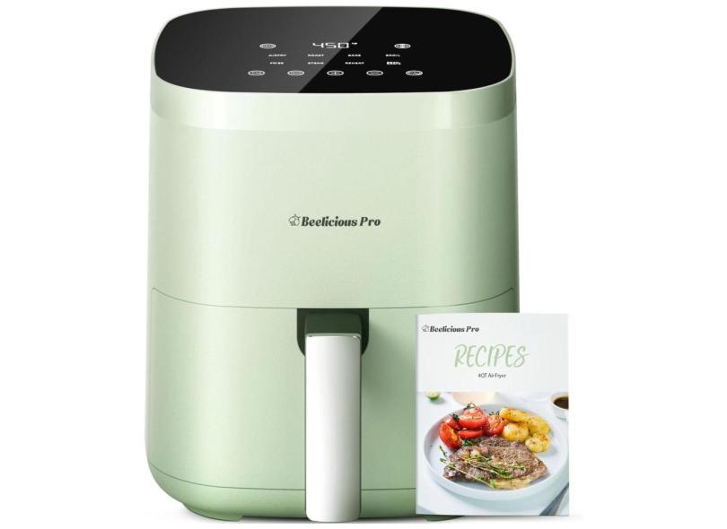 Fritadeira Elétrica Air Fryer 8 Em 1, 3,7L Com Cesto Antiaderente E Painel Digital, 110V 1550W, Beelicious Pro, Verde