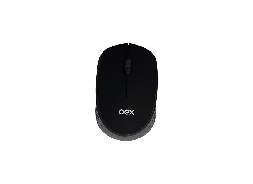 Mouse Wireless com 3 Botões OEX MS409 - Preto