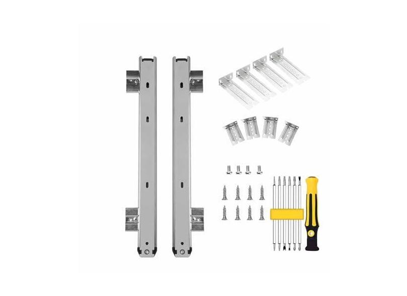 Slide de teclado com rolamento de esferas de metal, ajustável em altura sob a bandeja de teclado de mesa, trilhos deslizantes, hardware de bandeja de gaveta de teclado deslizante, para gaveta/estantes