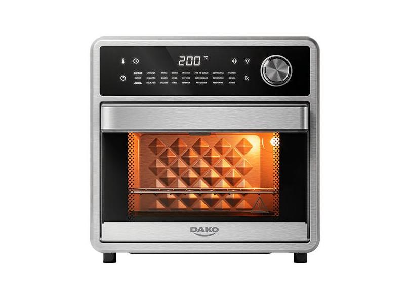 Forno Fryer Dako Inox 2 Em 1 Com Painel Digital 15 Litros 110v/127v Forno Fryer 2 em 1