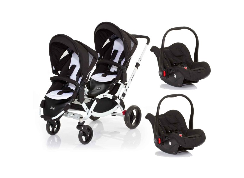 Carrinho de Bebê para Gêmeos com Bebê Conforto ABC Design Zoom