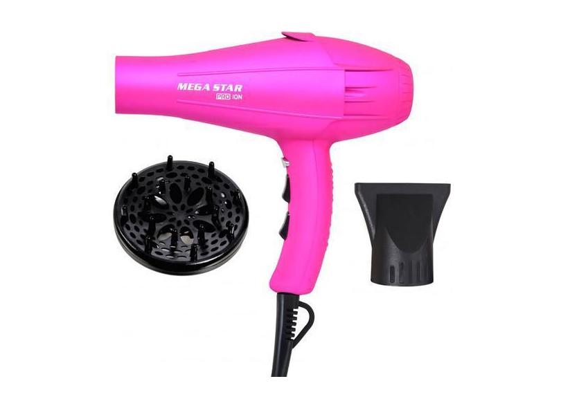 Secador De Cabelo Mega Star Sc2710 Pro Ion 8000 W 110V Rosa