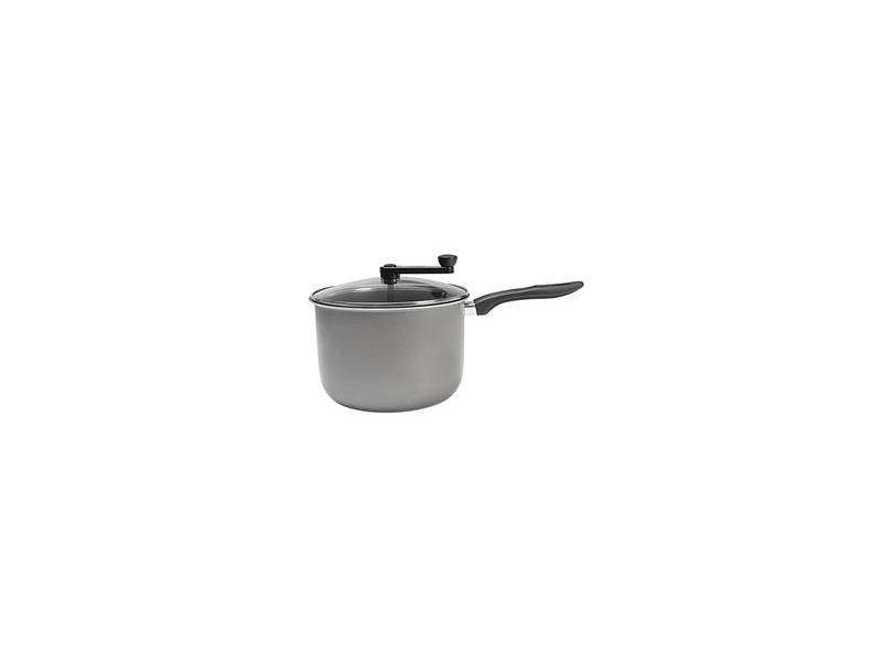 Pipoqueira 4,2L Tampa De Vidro 20Cm Antiaderente Prata