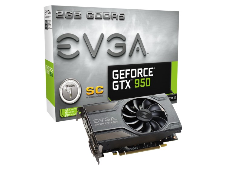Placa de Video NVIDIA GeForce GTX 950 2 GB GDDR5 128 Bits EVGA 02G-P4-1958-KR