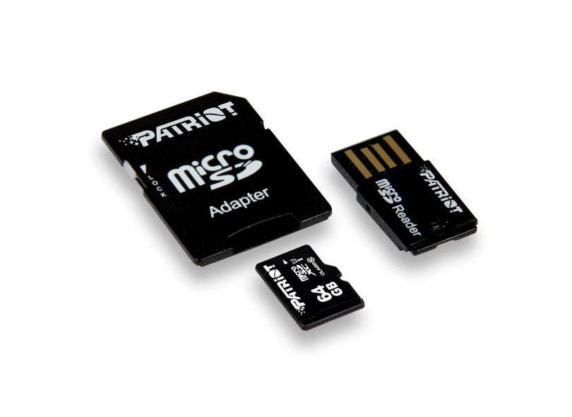Cartão de Memória Micro SDXC-I com Adaptador Patriot LX Series 64 GB PSF64GMCSXC10UK