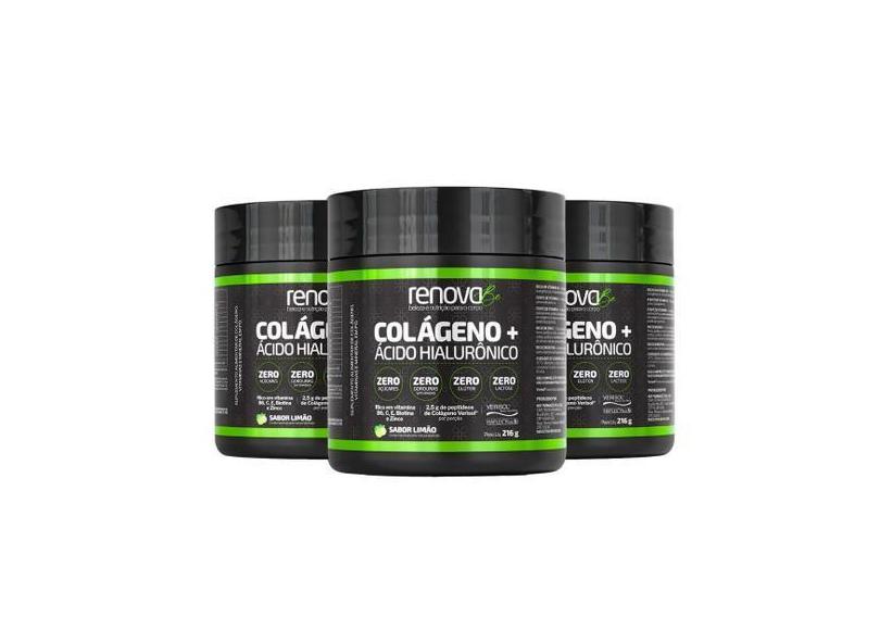 Renova Be Colágeno + Ácido Hialurônico Loja Oficial 3 Unid - Renovabe