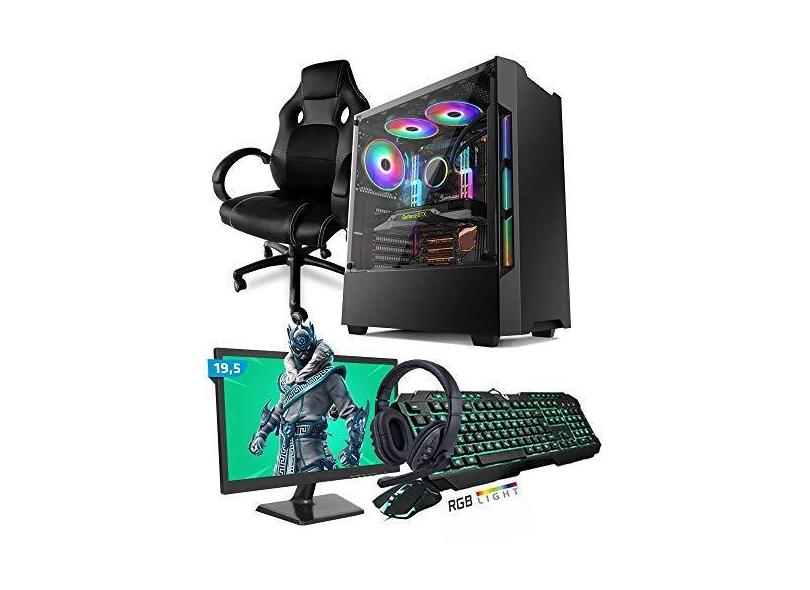 Kit PC Gamer Smart SMT81469 Intel i5 8GB (GeForce GTX 1650 4GB) SSD 480GB + Monitor 19,5 + Cadeira Gamer