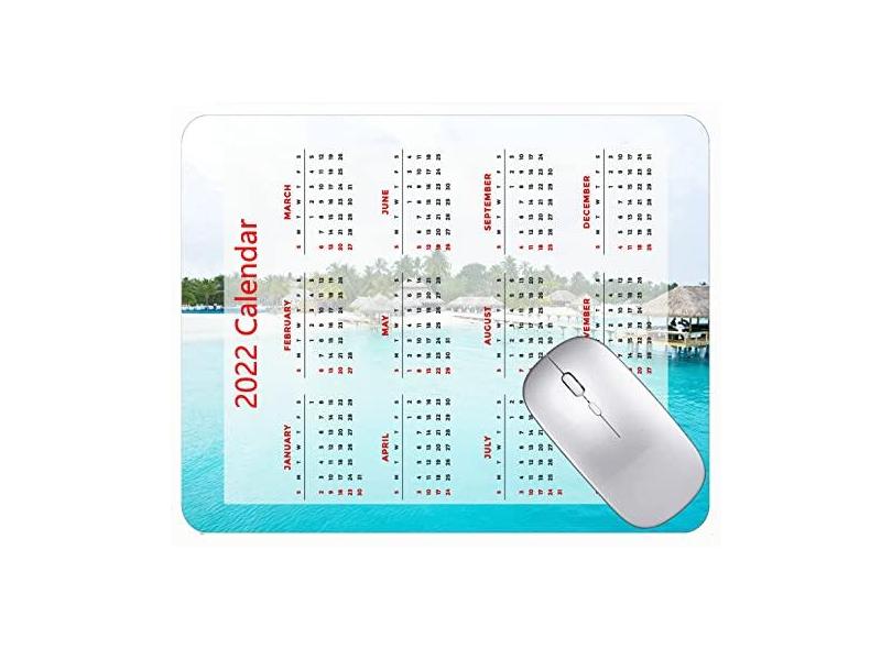 Mouse pad para jogos com calendário 2022, lindo mouse pad Sea Beach Coast