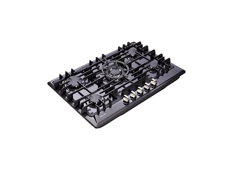 Fogão a gás de 76 cm, fogão a gás embutido de aço inoxidável com 5 queimadores, fogão a gás conversível GLG/NG, fogão a gás combustível duplo com proteção de termopar DM527-SA02B