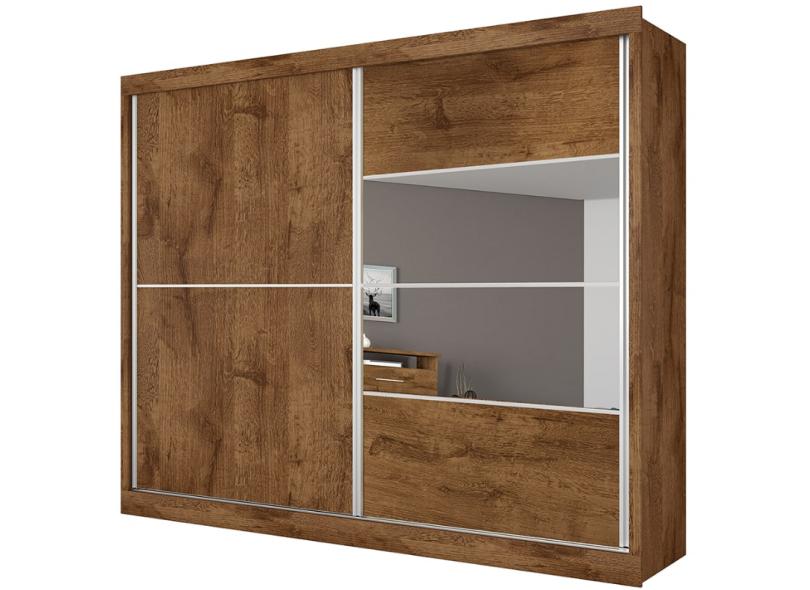 Guarda-Roupa Casal 2 Portas 4 Gavetas com Espelho Londres Flex Europa Móveis