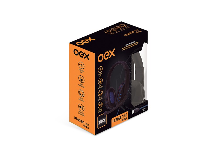 Headset com Microfone OEX Bit HS206