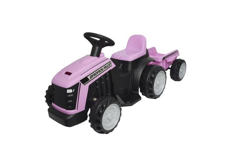 Mini Carro Trator Com Reboque Caçamba Elétrico 6V Infantil Criança Bat