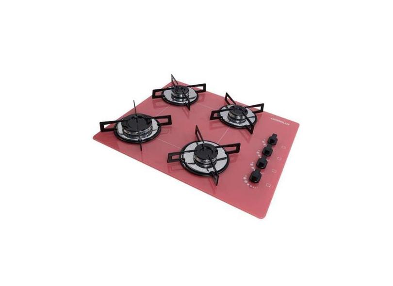 Fogão Cooktop 4 Bocas Acendimento Automático Ultra Chama Gás Glp Chama