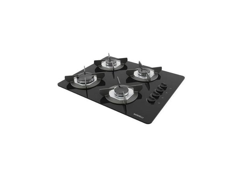 Cooktop 4 Boca Mesa de Vidro Safe Preto - Nardelli