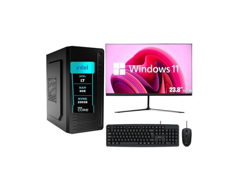 Computador Pc Completo eFacini, Intel Core i7, 8GB, Windows 11 Pro, Mo