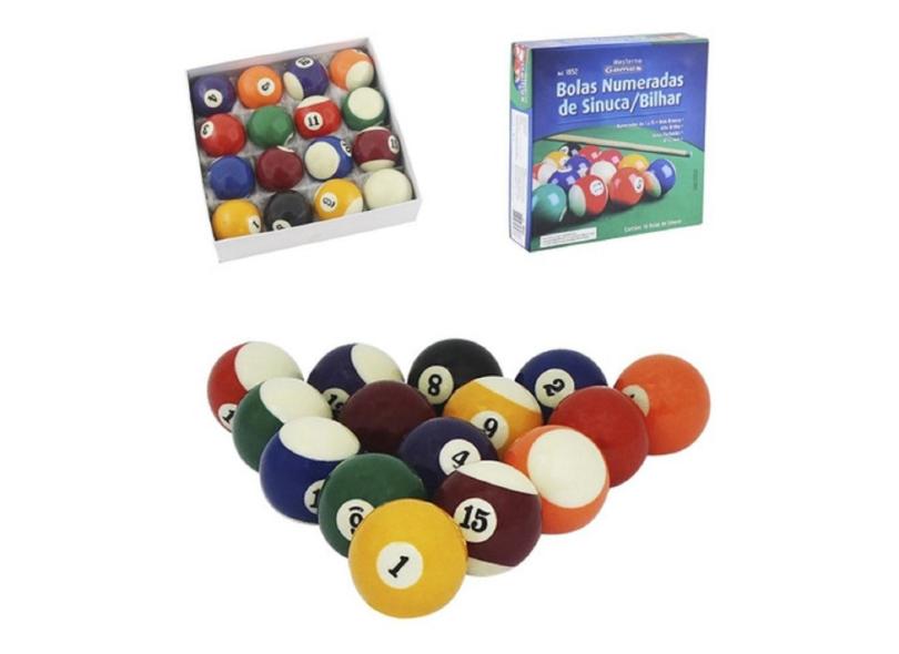 Jogo Bolas de Bilhar Snooker Sinuca 52mm 16 Peças - (CÓDIGO: LDK)