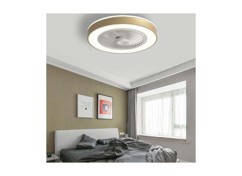 Ventilador de teto com iluminação LED velocidade do vento ajustável, luzes de ventilador de teto modernas reguláveis ​​continuamente com controle remoto, sala de jantar quarto sala de estar