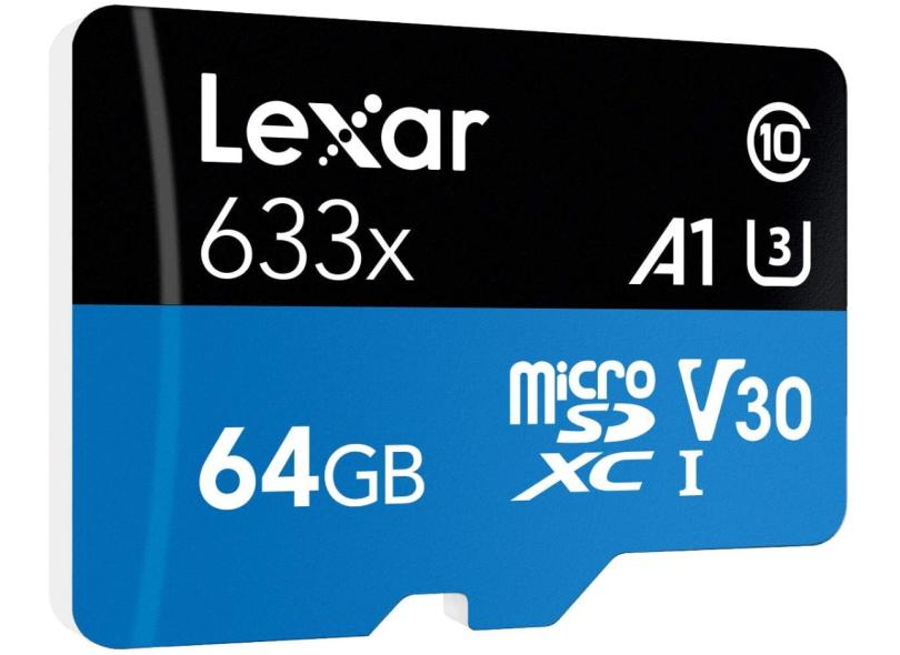 Cartão de Memória Micro SDXC com Adaptador Lexar 64 GB LSDMI64GBBNL633A