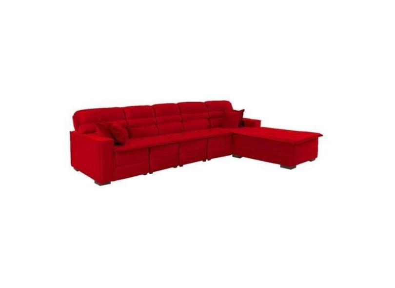 Sofá Chaise Suede Elegance 340cm Sofá Fácil