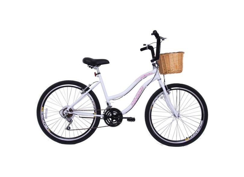 Bicicleta Aro 26 18 marchas com Cesta de Vime Beach