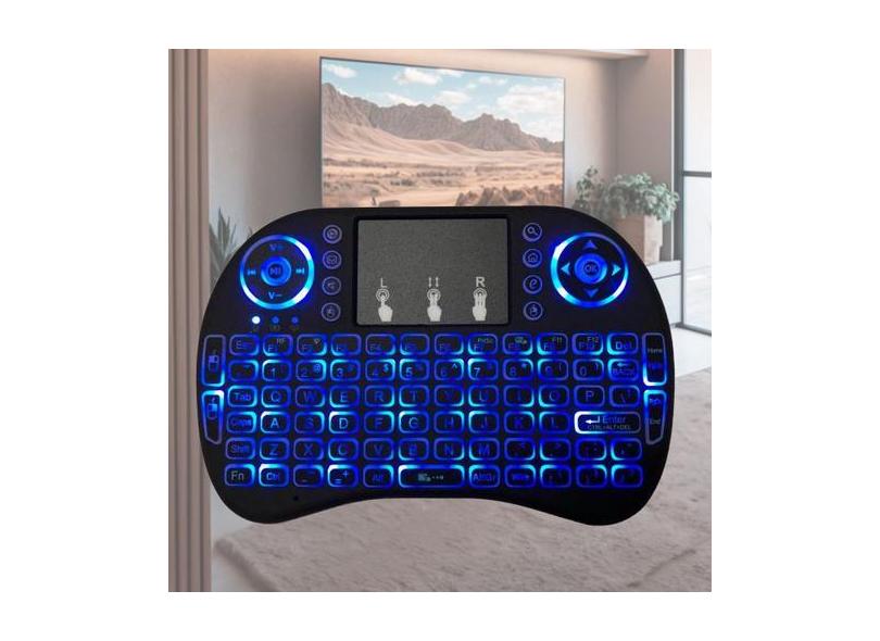 Teclado Mini USB com Iluminação LED Ideal para Dispositivo e TV - BIVE