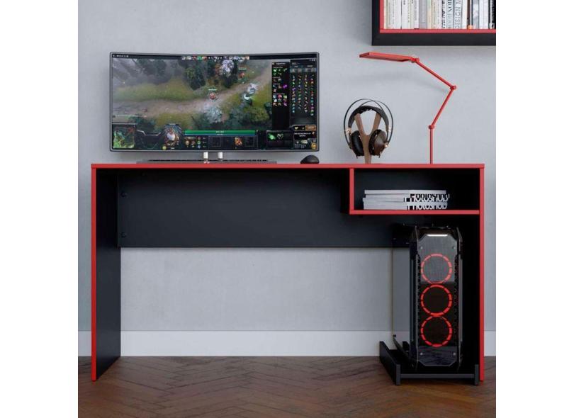 Mesa Gamer Pixel Preto/Vermelho - Caemmun