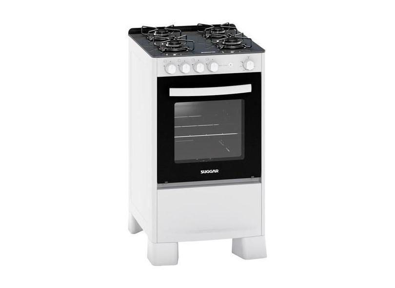 Fogão de Piso Neo Cook mesa de vidro 4 Queimadores Branco Bivolt Sugga