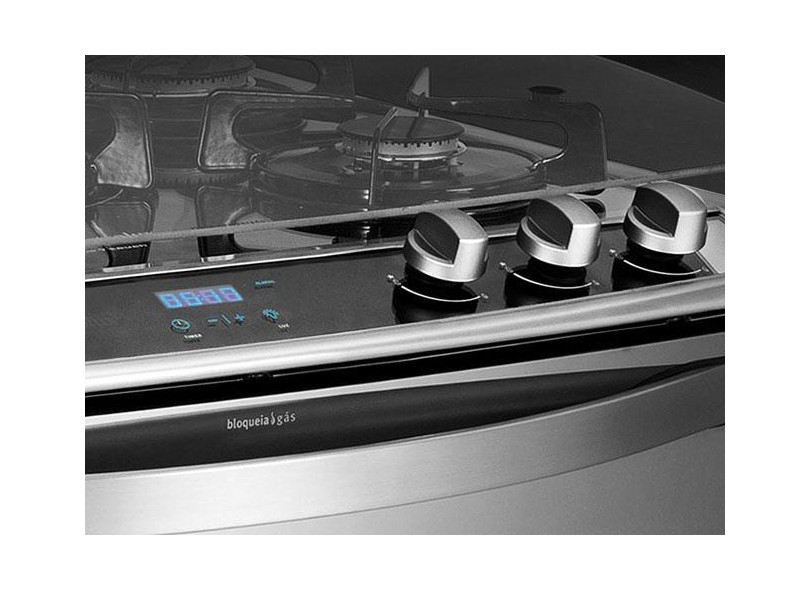 Fogão de Embutir Electrolux Celebrate Glass 5 Bocas Acendimento Superautomático Acabamento Inox Grill 76EGX