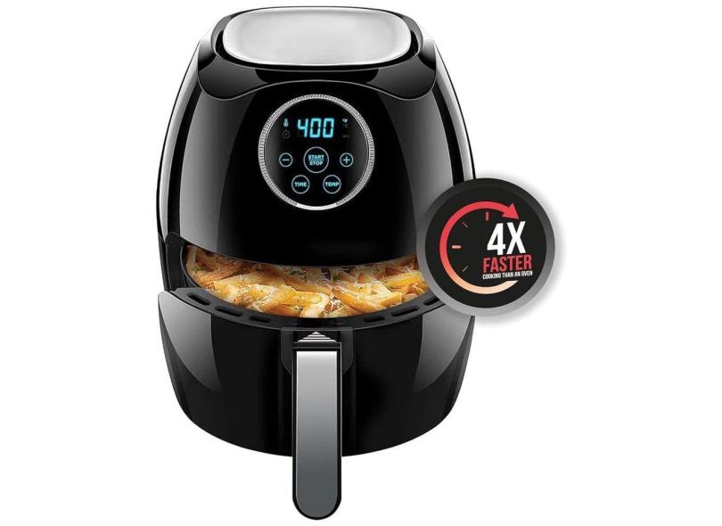 Fritadeira Elétrica, Tamanho Grande 6.1 Litros com Controle Digital, 110V 1700, CHEFMAN, Preto