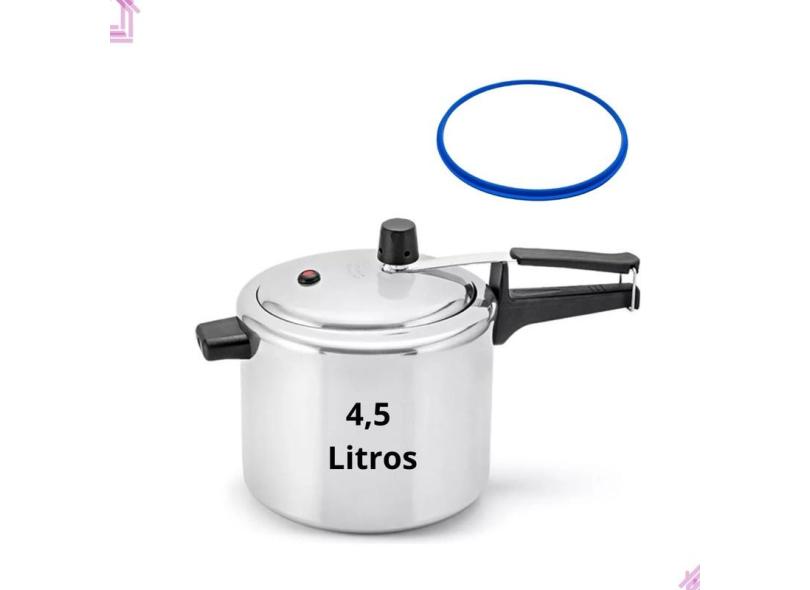 Panela De Pressão Lares Alumínio 4,5 Litros + Borracha Extra
