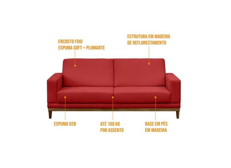 Sofá 2 lugares Suede Kayrós 145cm Mpozenato