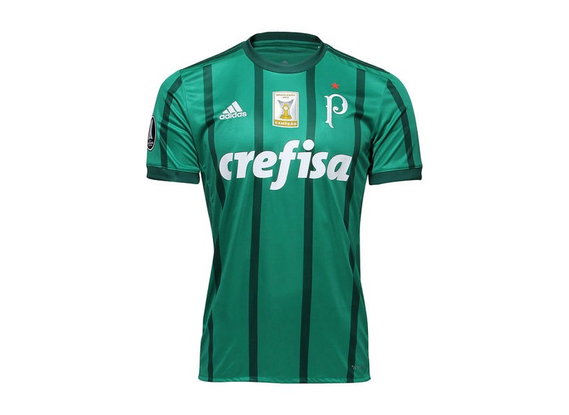 Camisa Torcedor Palmeiras Patch Campeão I 2017/18 Sem Número Adidas